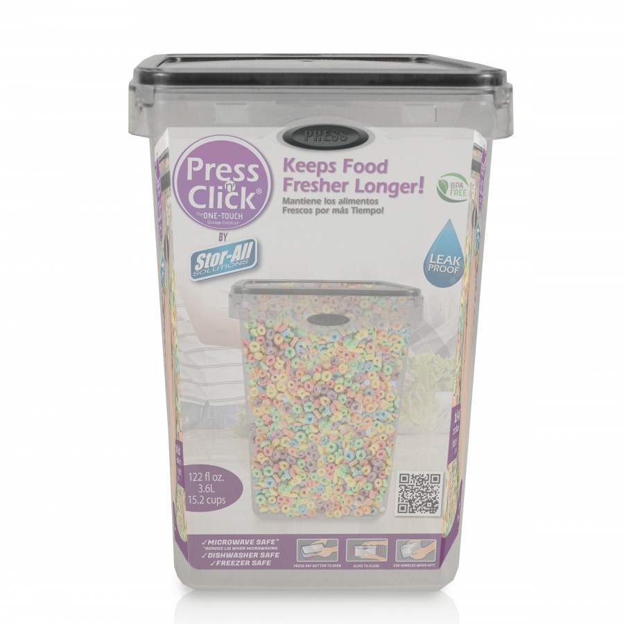 15.2 Cup Square Press N' Click Food Storage