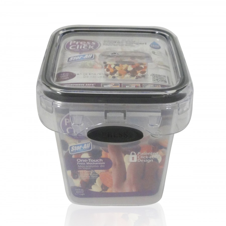 1.7 Cup Tall Square Press N' Click Canister
