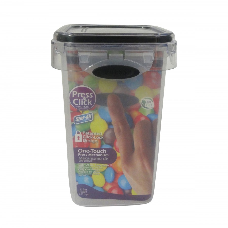 2.75 Cup Tall Square Press N' Click Canister