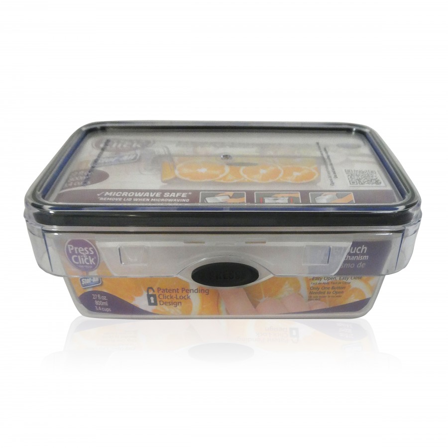 3.4 Cup Rectangle Press N' Click Food Storage