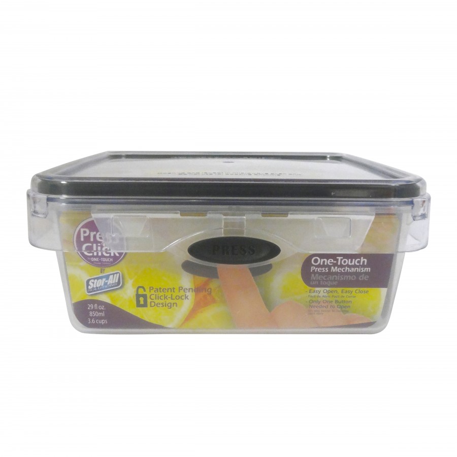3.6 Cup Square Press N' Click Food Storage