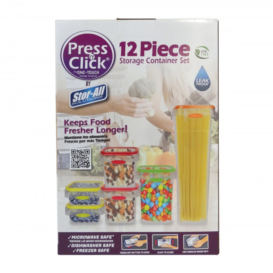 12 Piece Press N' Click Canister Set