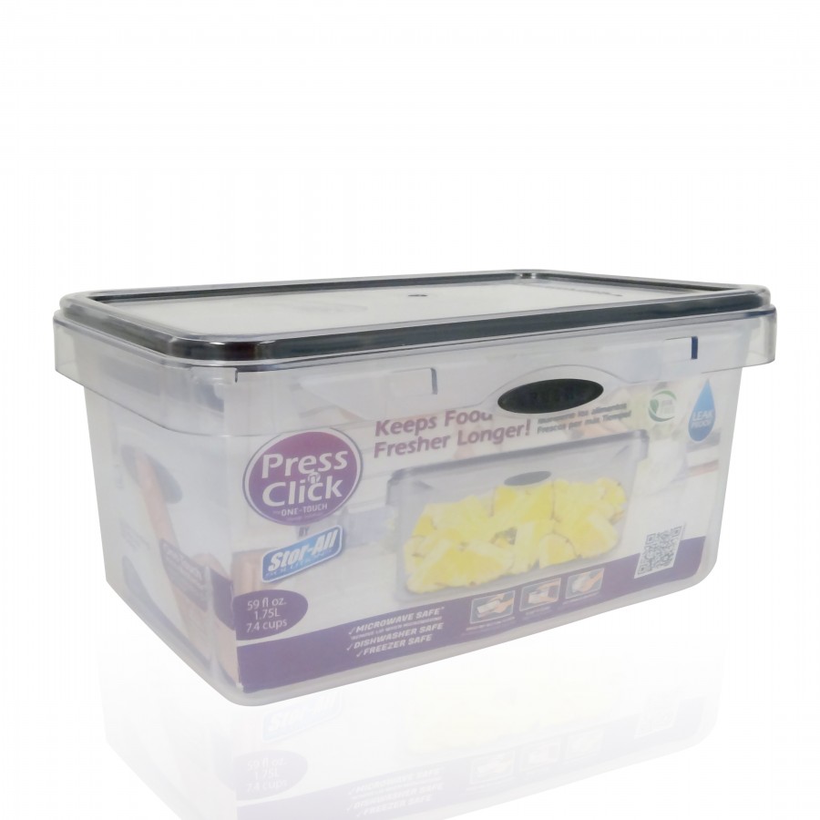 7.4 Cup Rectangle Press N' Click Food Storage