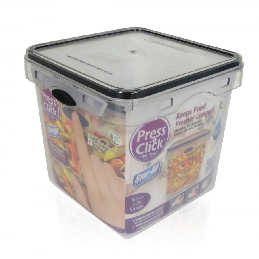 9.5 Cup Square Press N' Click Food Storage